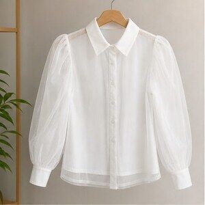 White Peplum Top
